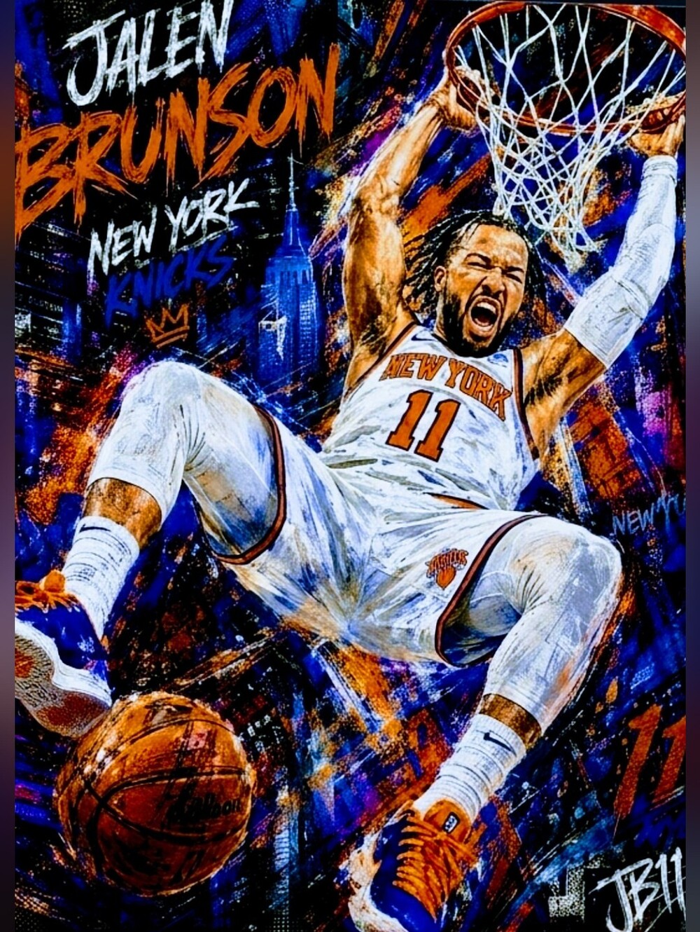 JALEN BRUNSON KNICKS 8.5x11 ULTRA GLOSSY FULL PAGE NO BORDERS CREATED ART POSTER